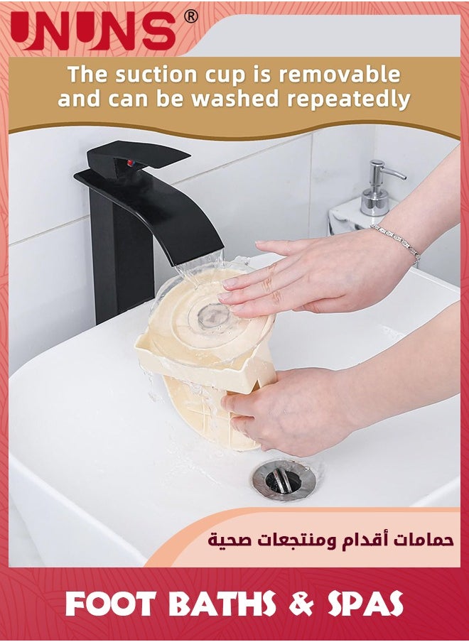 Shower Foot Rest,Pedicure Foot Rest Shaving Stool for Inside Shower,Anti-Slip Shaving Stool Foot Rest with Suction Cup for Shower to Shave Legs, Shower Step for Shaving Legs,Beige