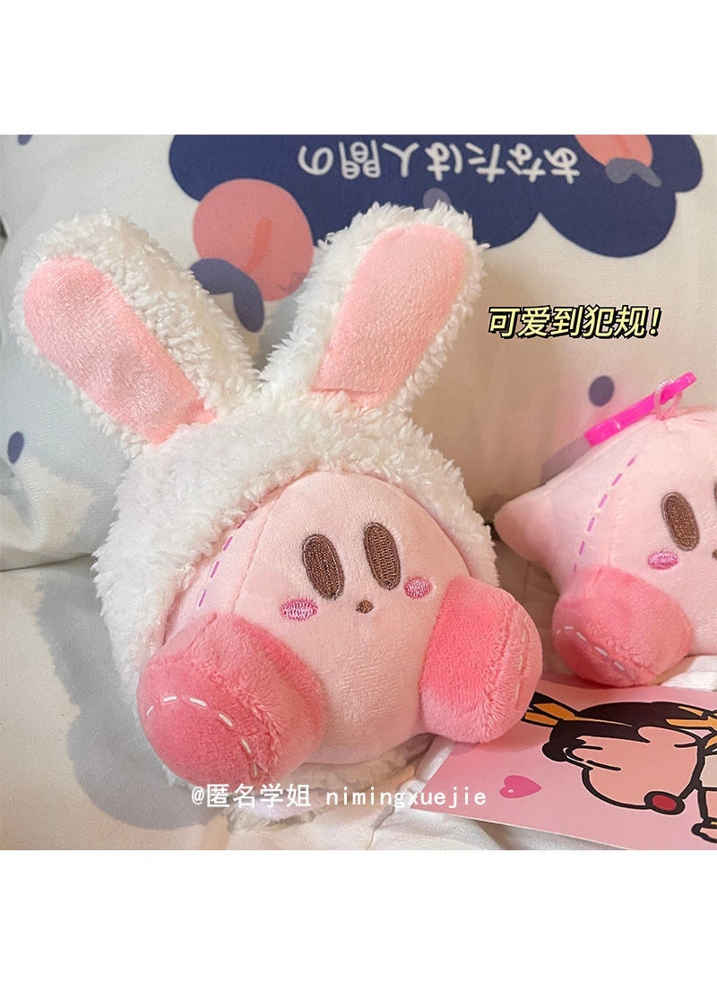 Happy Birthday Pink Plush Cake Candle Toy Rabbit ear khaki