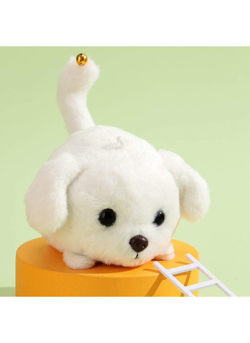 Bichon Frise Plush Keychain Wagging Tail Squeaky Toy Wagging Tail Puppy