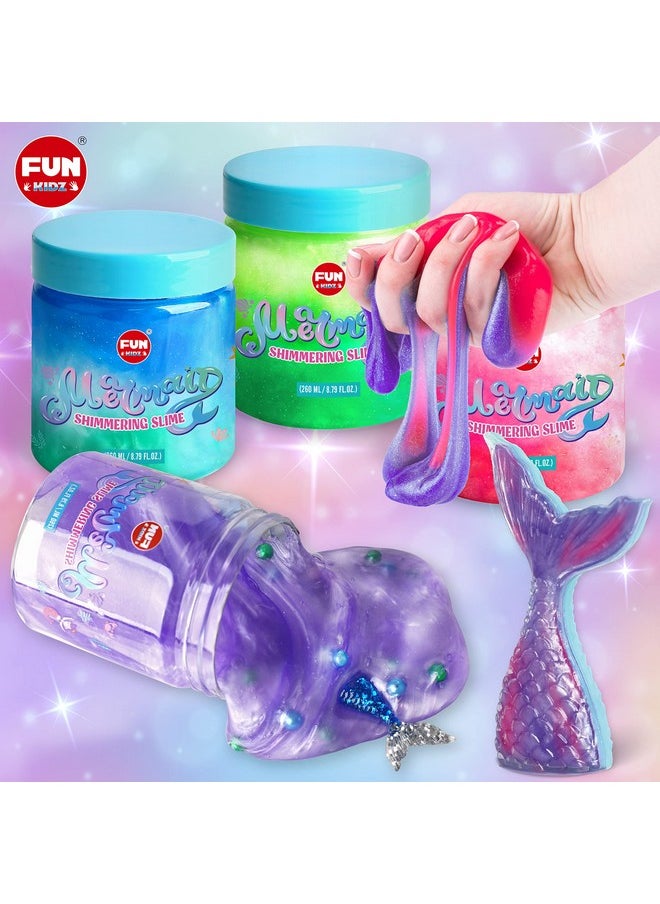 35.16 Fl Oz Summer Mermaid Slime Toy For Girls Ages 6-8, Funkidz Big Premade Shimmer Sparkle Glitter Kid Slime Pack Birthday Party Gift