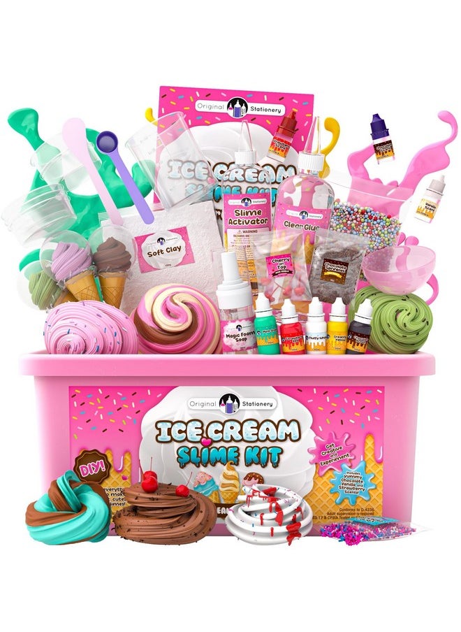 Ice Cream Slime Kit For Girls, Amazing Ice Cream Slime Making Kit To Make Butter Slime, Cloud Slime & Foam Slimes, Fun Holiday Gift Idea For Christmas & Easter