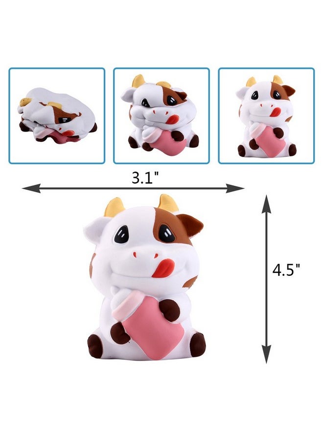 3.1 Inches Squishies Cow Kawaii Milk Bottle Soft Slow Rising Scented Animal Squishies Stress Relief Kid Squeeze Toys