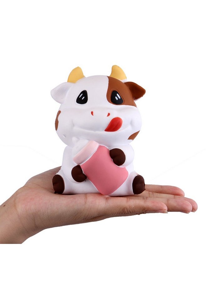 3.1 Inches Squishies Cow Kawaii Milk Bottle Soft Slow Rising Scented Animal Squishies Stress Relief Kid Squeeze Toys