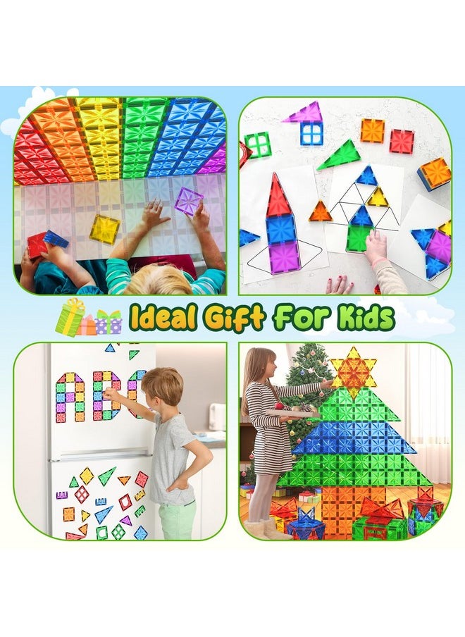 Diamond Magnetic Tiles Kids Toys For Toddlers Stem Magnetic Blocks Building Toys Preschool Sensory Montessori Learning Toys For 3+ Year Old Boys Girls Christmas Birthday Gifts Creative Kids Games