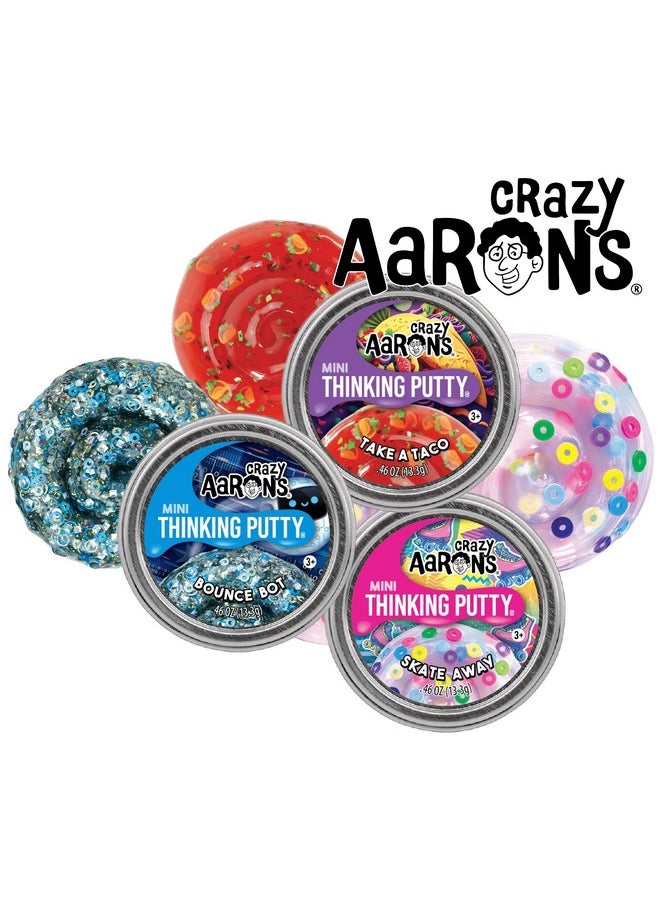 Crazy Aaron'S Putty Mini Tins Bounce Bot, Skate Away & Take-A-Taco Gift Set Bundle - 3 Pack (13.3G Each)