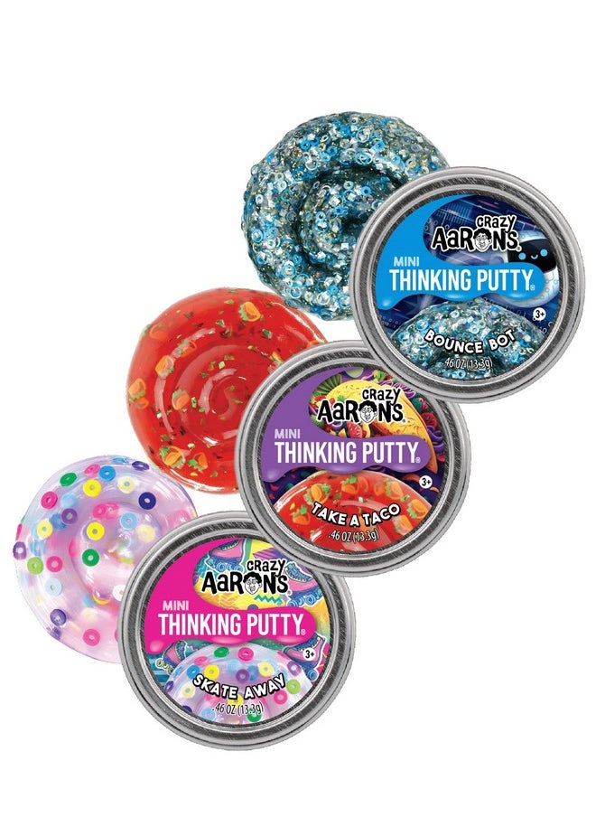 Crazy Aaron'S Putty Mini Tins Bounce Bot, Skate Away & Take-A-Taco Gift Set Bundle - 3 Pack (13.3G Each)