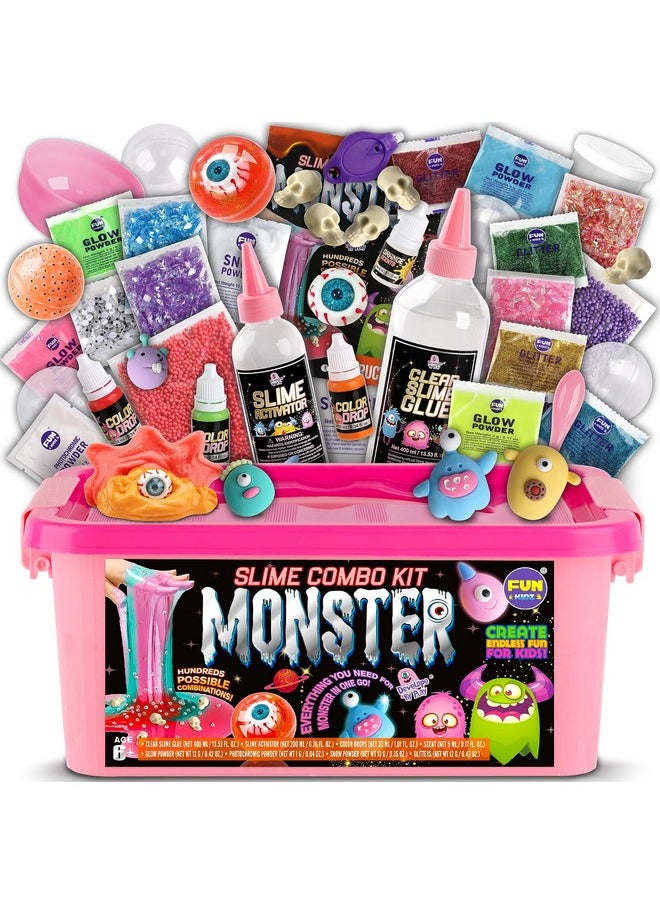 Cute Toy Monster Slime Kit For Girls Ages 6-12, Funkidz Glow In Dark Slime Making Kit For Kids Make Soft Slime Balls With Photochromic Powder Kid Ideal Party Gifts