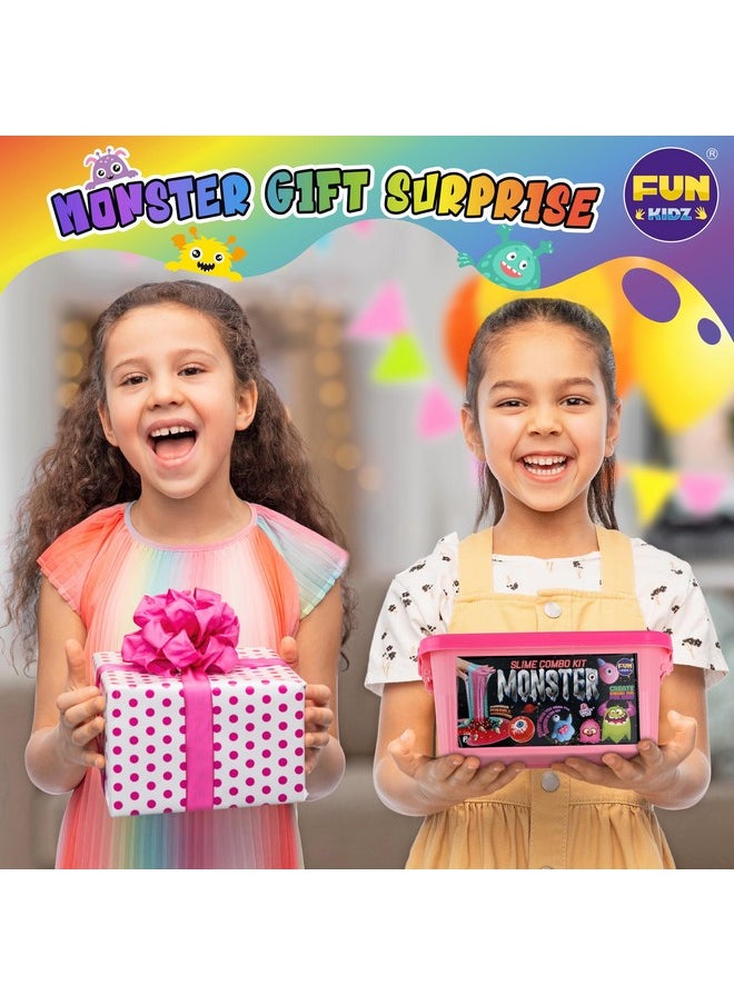 Cute Toy Monster Slime Kit For Girls Ages 6-12, Funkidz Glow In Dark Slime Making Kit For Kids Make Soft Slime Balls With Photochromic Powder Kid Ideal Party Gifts