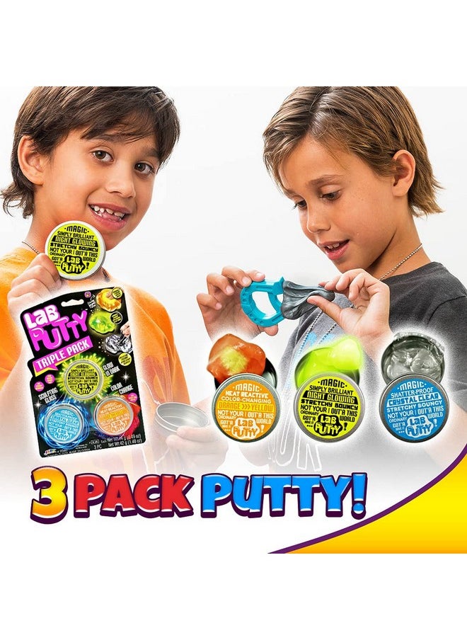 Lab Putty Bundle Set Glow In The Dark Slime, Clear Putty, Bouncing Putty, Magnetic Putty, Color Changing Putty For Kids (2 Pack, 6 Units) Slime Party Favors For Kids. 9580-2P