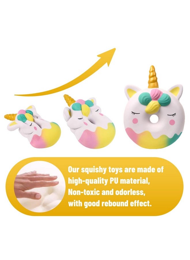 13 Inches Squishies Jumbo Unicorn Donut Kawaii Soft Slow Rising Scented Giant Doughnut Squishies Stress Relief Kid Toys (White)