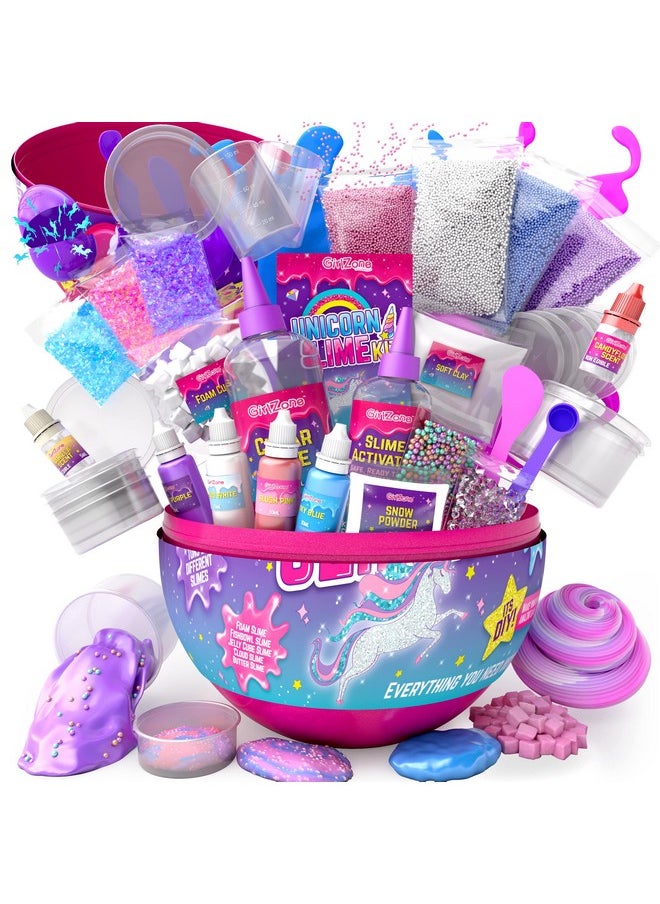 Sparkly Unicorn Egg Surprise Slime Kit For Girls, Sensory Toys For Kids, Create Cloud Slime & Magical Unicorn Slime, Ideal Arts And Crafts For Kids Aged 7-12 Years Old