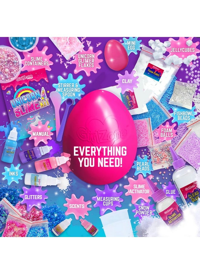 Sparkly Unicorn Egg Surprise Slime Kit For Girls, Sensory Toys For Kids, Create Cloud Slime & Magical Unicorn Slime, Ideal Arts And Crafts For Kids Aged 7-12 Years Old