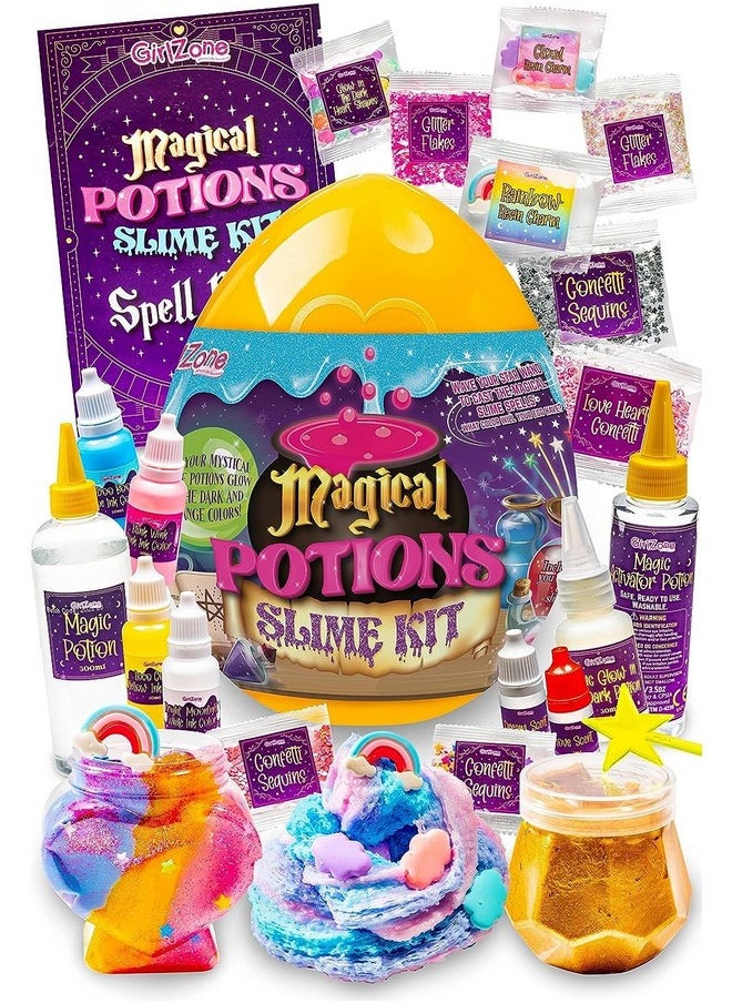 Magic Potion Slime Kit, Spellbinding Slime Making Kit To Create 6 Magic Slime Potions And Glow In The Dark Slime, Fun Gift Idea On Christmas & Thanksgiving