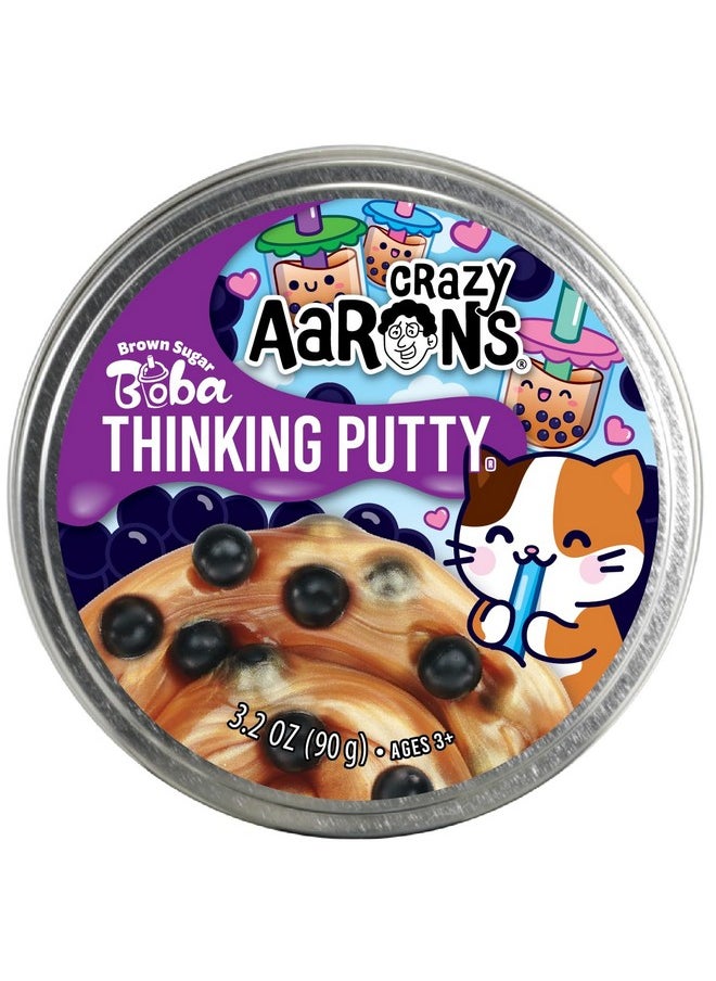 Crazy Aaron’S 4” Brown Sugar Boba Thinking Putty 90 Grams - Never Dries Out - Sensory Play Putty - Creative Toy For Kids And Adults - Crazy Aaron’S Thinking Putty® - Made In The Usa