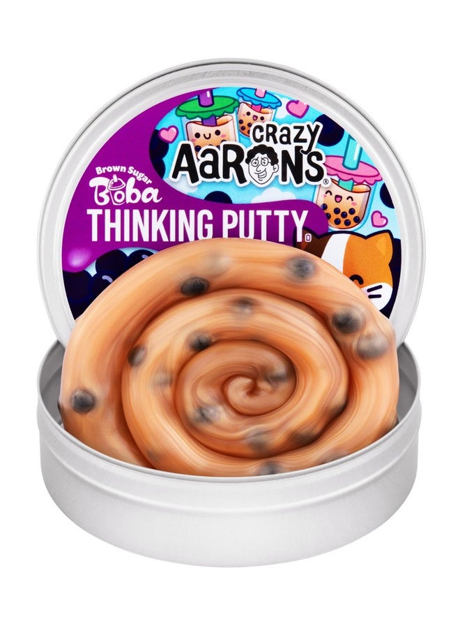 Crazy Aaron’S 4” Brown Sugar Boba Thinking Putty 90 Grams - Never Dries Out - Sensory Play Putty - Creative Toy For Kids And Adults - Crazy Aaron’S Thinking Putty® - Made In The Usa