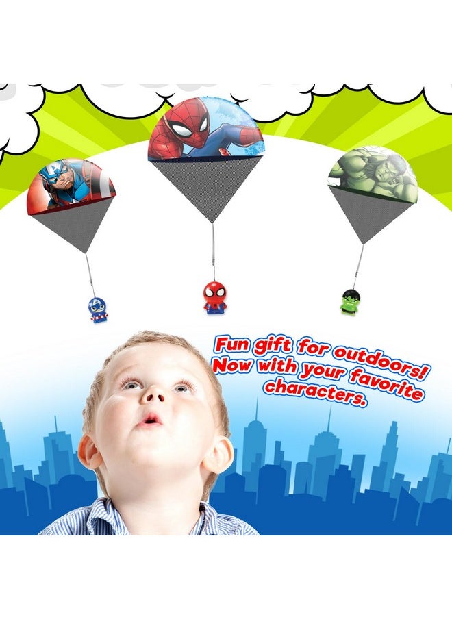 Marvel Avengers & Spiderman Parachute Toy Squishy Foam Ball Figure (3 Units Assorted) Superhero Stress Ball Toys For Kids & Adults. Fidget Toy Relief Slow Rise Squeeze Fidget Toys. Abc-6829-3S