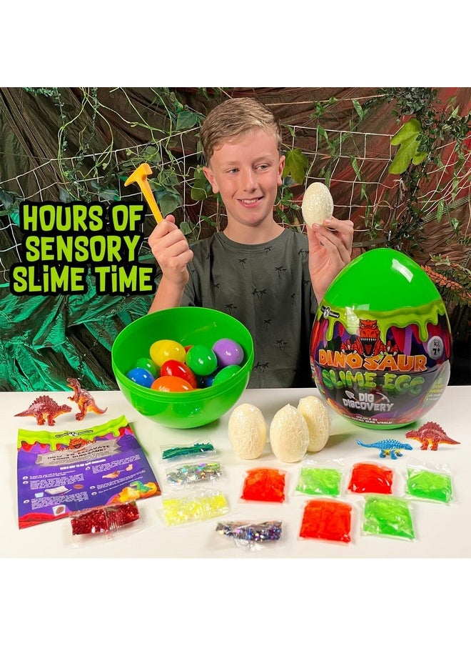 Dinosaur Slime Egg Dig Discovery, Dino Eggs Dig Kit With 6 Premade Dino Dig Eggs Slime & 4 Dino Dig Eggs, Dino Eggs Excavation Kit, Ideal Easter Gifts For Kids