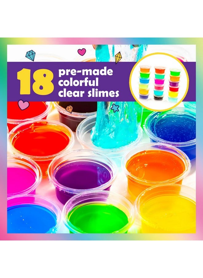 Unicorn Sparkle Slime Kit, 50-Piece Unicorn Slime Kit With 18Pcs Pre-Made Slime, Awesome Gift Idea And Slime Kit For Girls 10-12