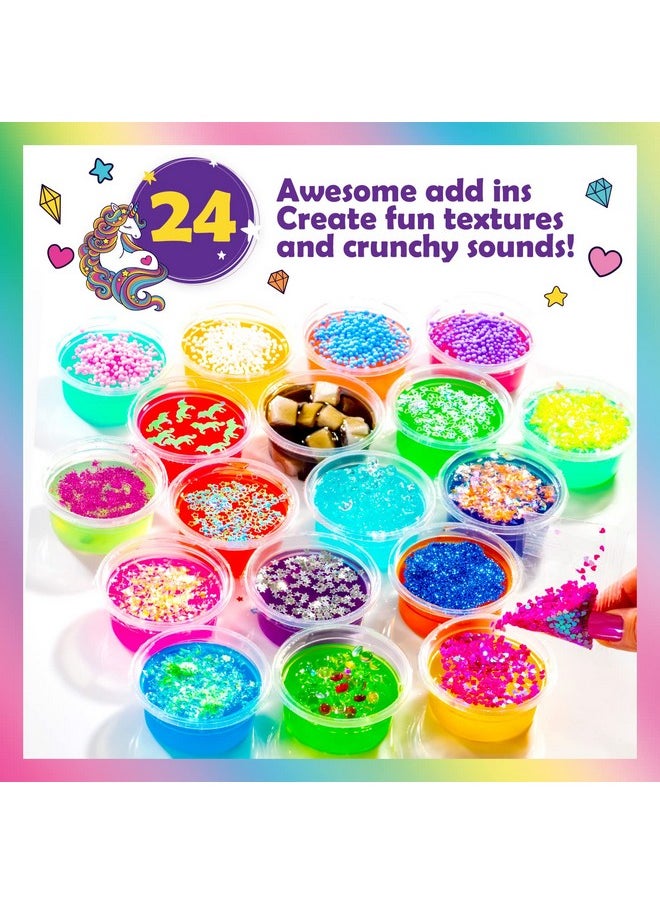 Unicorn Sparkle Slime Kit, 50-Piece Unicorn Slime Kit With 18Pcs Pre-Made Slime, Awesome Gift Idea And Slime Kit For Girls 10-12