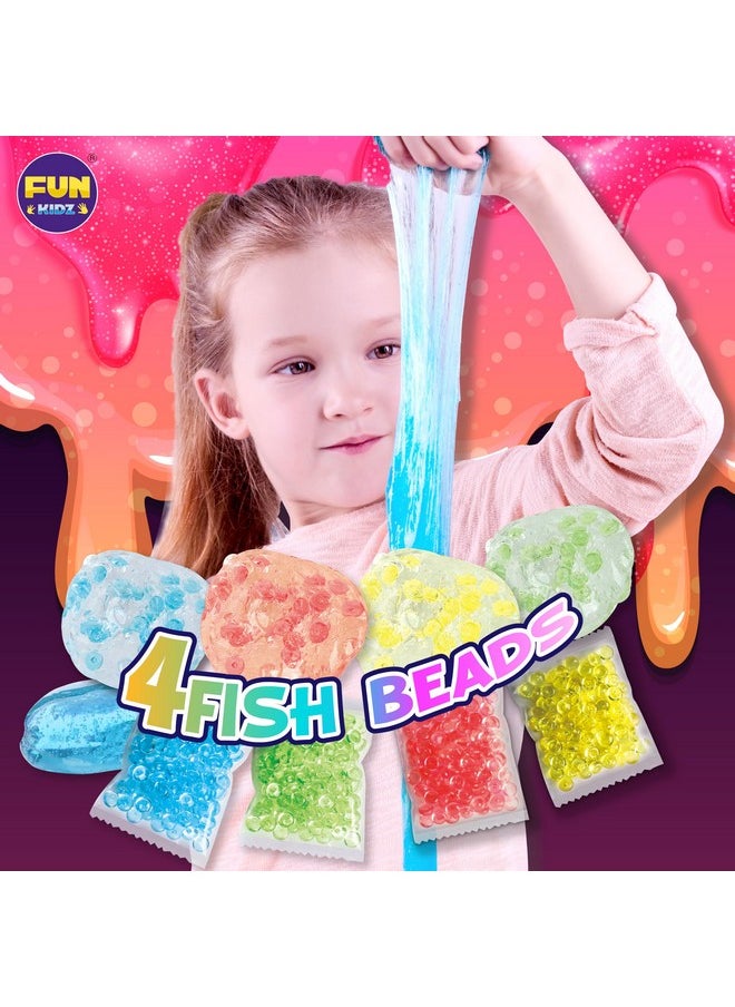 35.16 Fl Oz Clear Slime For Kids 6-12, Funkidz 4 Pack Huge 1040 Ml Glassy Slime Pack Toy Premade Water Crystal Slime Kit For Girls Boys Party Gift