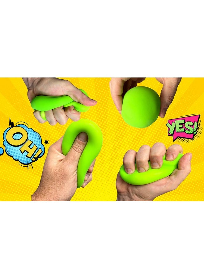 Stretchy Dough Ball Squishy Toys (3 Pack ) Neon Color Sensory Fidget Toys For Kids. Stress Relief Hand Therapy. Office Desk Squeeze Ball. Bulk Toys 401-3P