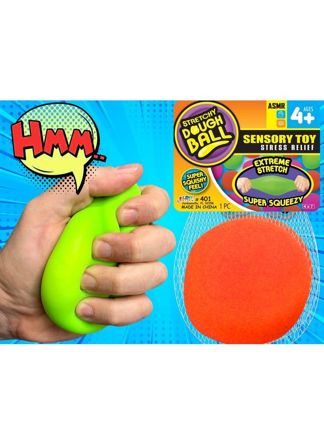 Stretchy Dough Ball Squishy Toys (3 Pack ) Neon Color Sensory Fidget Toys For Kids. Stress Relief Hand Therapy. Office Desk Squeeze Ball. Bulk Toys 401-3P