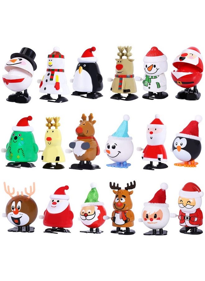 18Pcs Christmas Stocking Stuffers Wind Up Toys Assortment For Christmas Party Favors Goody Bag Filler(Christmas)