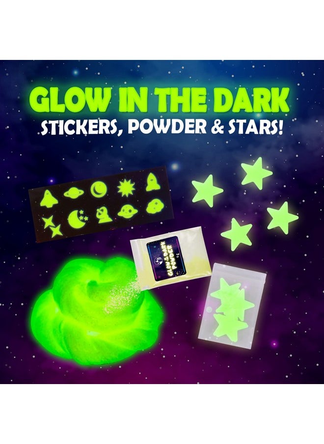 Galaxy Slime Kit, Slime Set With Glow In The Dark Stickers, Dark Powder To Make Glitter & Galactic Slime, Fun Easter Gifts For Girls 8-12