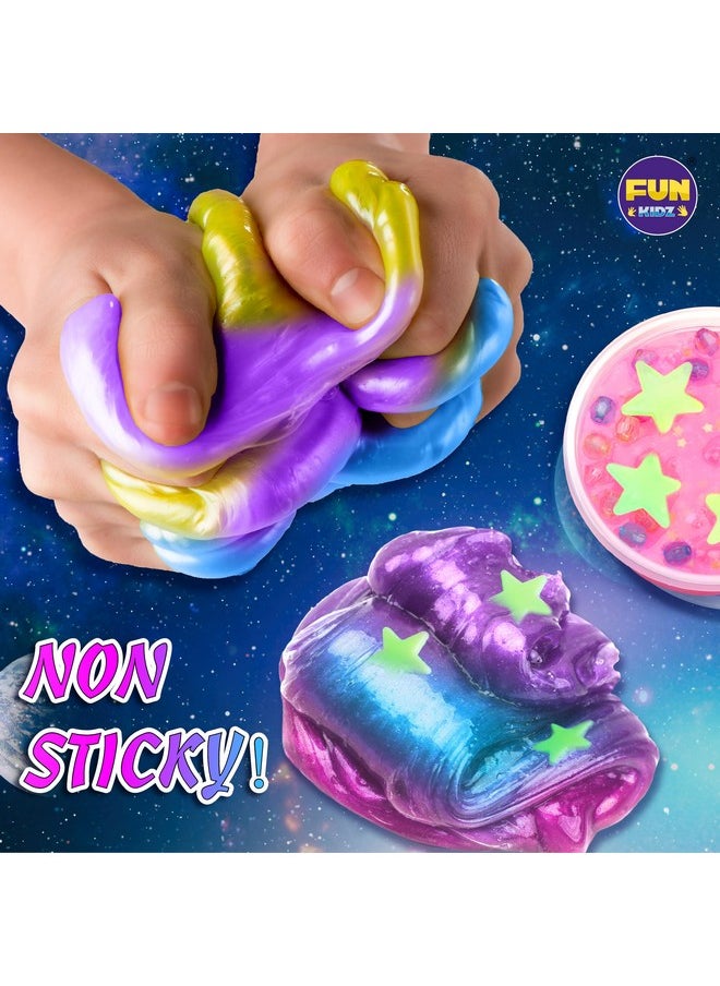 Toy Galaxy Slime Kit For Boys Girls 10-12, Funkidz Ultimate Metallic Slime Making Kit For Kids Ages 8-10 D.I.Y. Glow, Galactic, Fun Slime Gifts