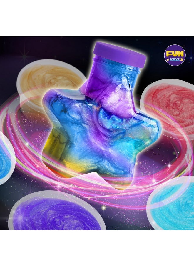 Toy Galaxy Slime Kit For Boys Girls 10-12, Funkidz Ultimate Metallic Slime Making Kit For Kids Ages 8-10 D.I.Y. Glow, Galactic, Fun Slime Gifts