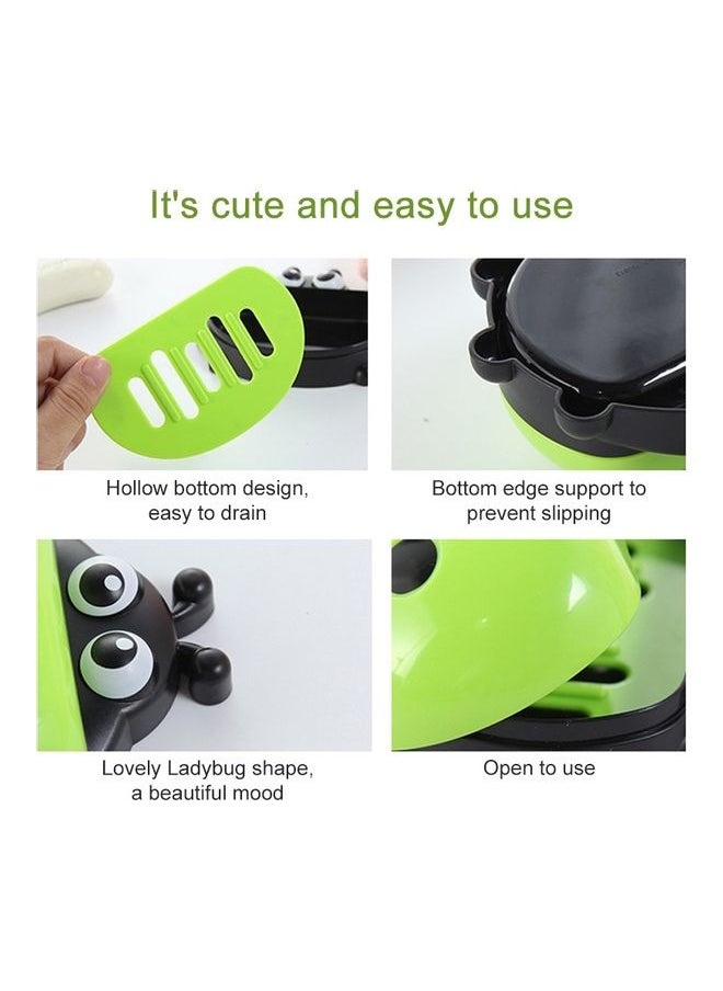 Colorful Cute Cartoon Ladybug Plastic Travel Soap Dish Box With Corver Multicolour 14x3x12cm