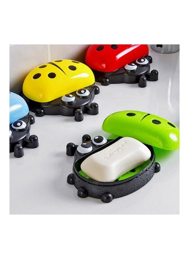 Colorful Cute Cartoon Ladybug Plastic Travel Soap Dish Box With Corver Multicolour 14x3x12cm