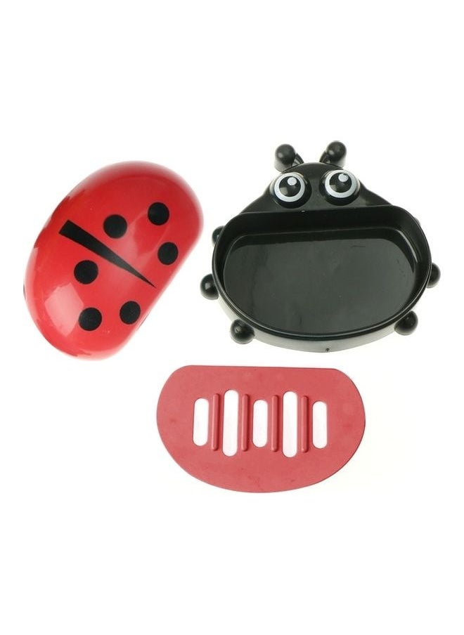 Colorful Cute Cartoon Ladybug Plastic Travel Soap Dish Box With Corver Multicolour 14x3x12cm