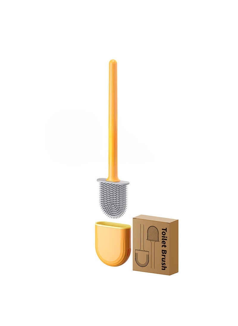 Wall-Mounted Toilet Brush No-Drill Vibrant Orange-Drained