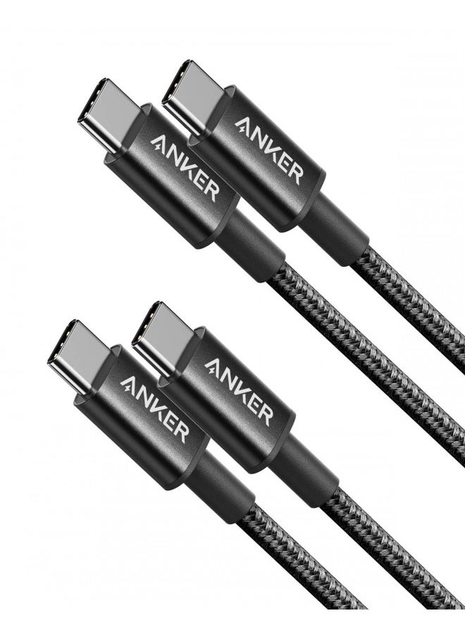 Anker Charger Cable, New Nylon USB C to USB C Cable (3ft, 2Pack), 60W(3A) for iPhone 15 / 15Pro/ 15Plus/ 15ProMax, iPad Mini 6/ Pro 2021, iPad Air 4, MacBook Pro 2020, Samsung Galaxy S23,Switch