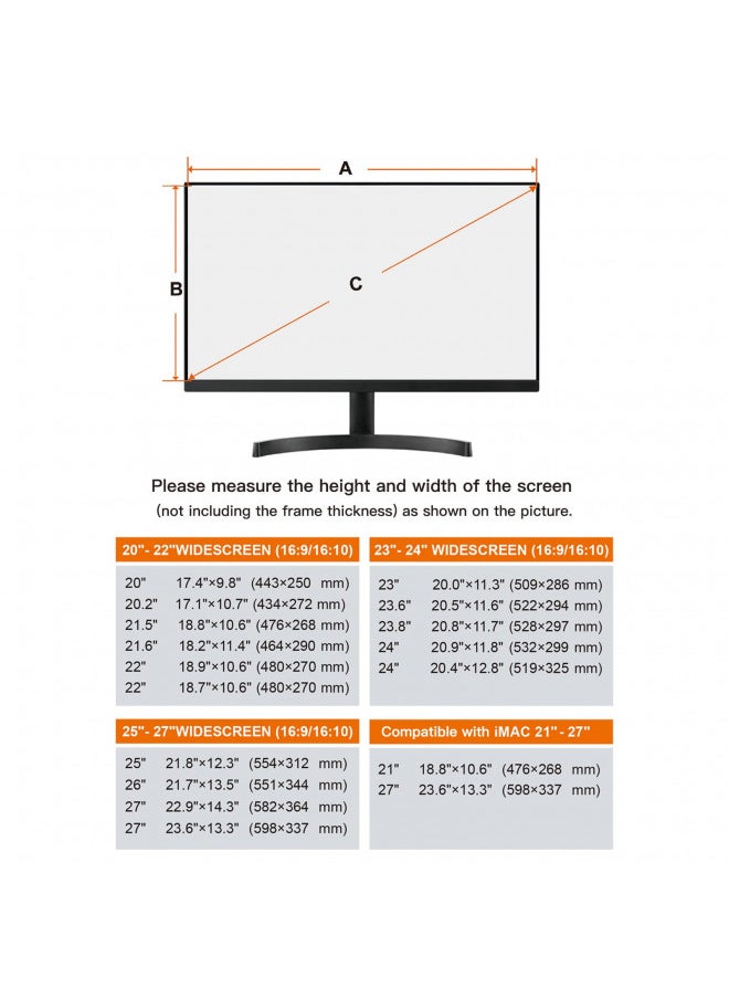 MOSISO 23-24 inch Computer Blue Light Blocking Screen Protector Anti-UV Eye Protection Filter Film Panel for Diagonal 23,23.6,23.8,24 inch 16:9 Widescreen Desktop PC LED Monitor(21.26x13.39 inch/LxW)