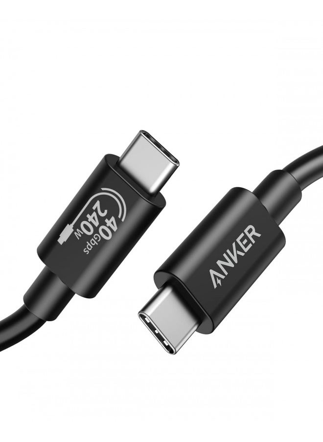 Anker 515 USB 4 Cable 3.3 ft, Supports 8K HD Display, 40 Gbps Data Transfer, 240W Charging USB C to USB C Cable, for iPhone 15Pro/15ProMax/15/15Plus, Type-C Laptop, Hub, Docking, and More