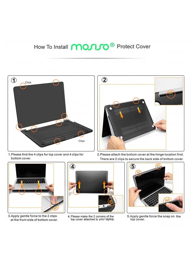 MOSISO Compatible with MacBook Pro 13 inch Case M2 2024, 2023, 2022-2016 A2338 M1 A2251 A2289 A2159 A1989 A1708 A1706 with/Without Touch Bar, Plastic Hard Shell Case Cover, Matte Black