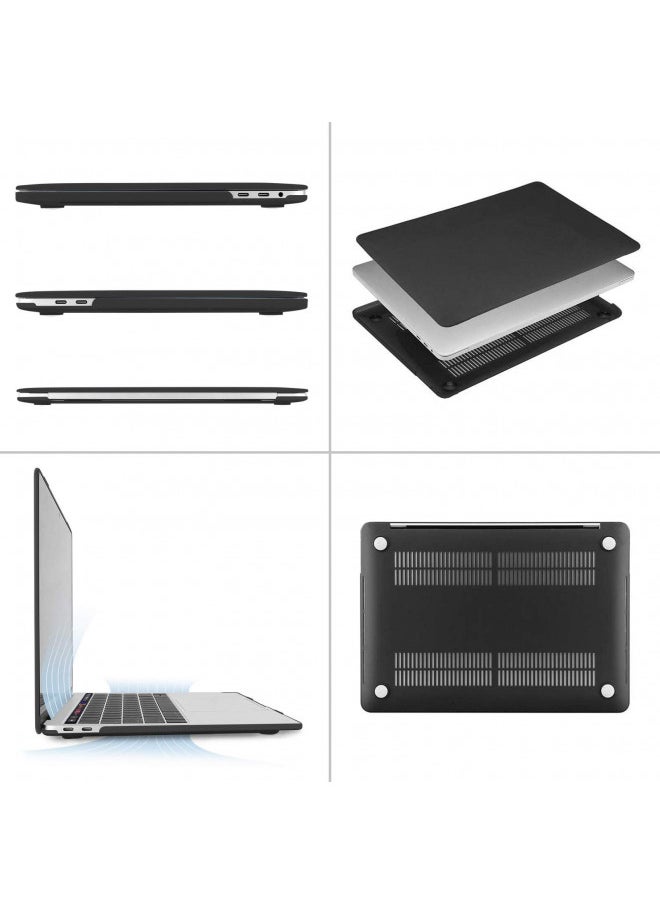 MOSISO Compatible with MacBook Pro 13 inch Case M2 2024, 2023, 2022-2016 A2338 M1 A2251 A2289 A2159 A1989 A1708 A1706 with/Without Touch Bar, Plastic Hard Shell Case Cover, Matte Black