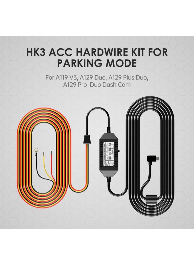 VIOFO HK3 Acc Hardwire Kit for A129, A129 Plus, A129 PRO, A129 IR, A119 V3, Enables Parking Mode, Low Voltage Protection