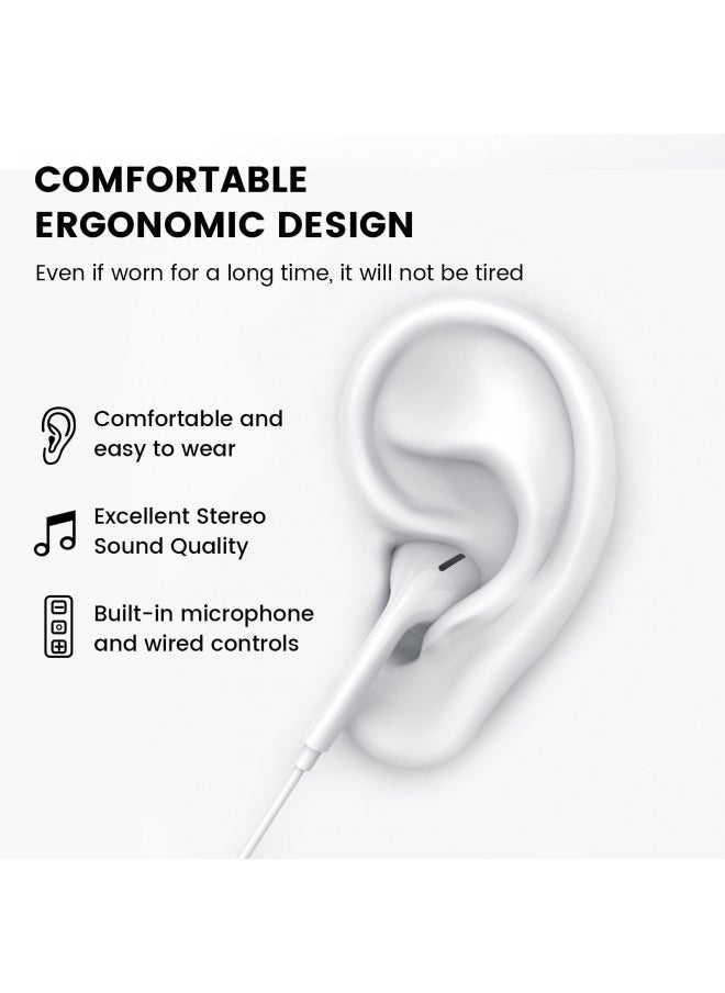 MOSWAG Wired Earbuds with Microphone, 3.5mm Jack in Ear Headphones with Microphone Suitable for Smartphones, Computers, Laptops, IPads, MP3 Players, Etc