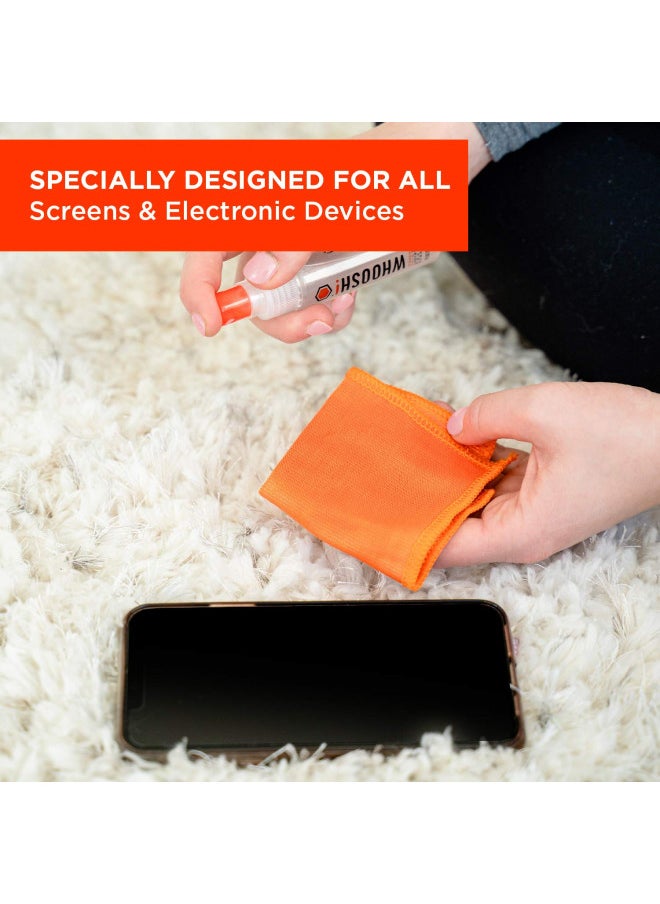 WHOOSH! Screen Cleaner Kit Best for Smartphones, iPads, Eyeglasses, e-Readers, LED, LCD & TVs (1 Oz W/2 Cloths)