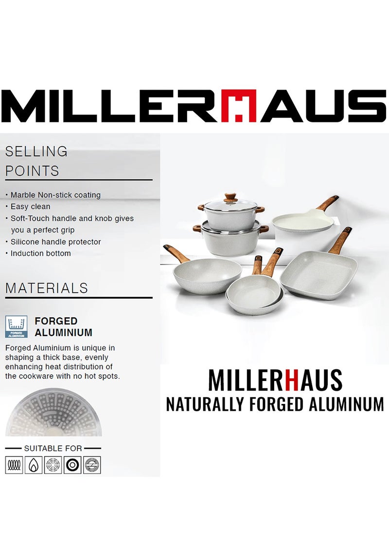 Millerhaus Natural Grill Pan 28cm Forged Aluminium