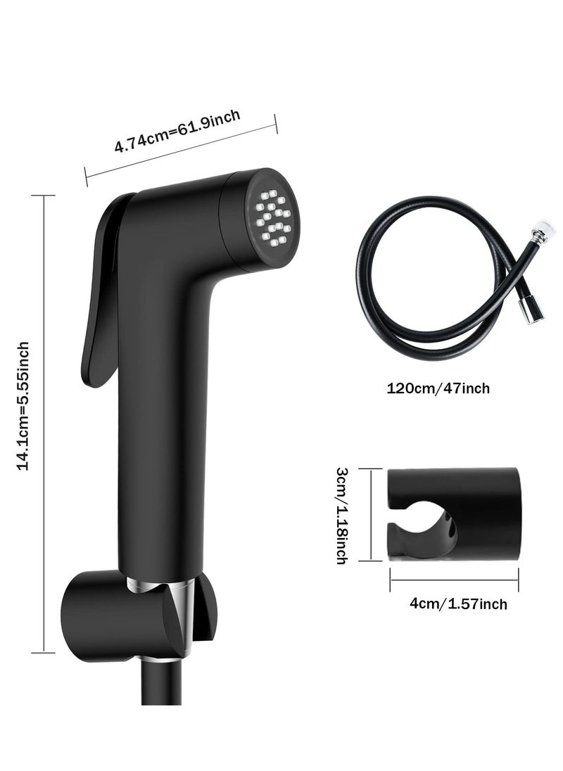 Bidet Shattaf Set, Adjustable Bidet Sprayer for Toilet with 47Inch Anti-Leaking Bidet Hose, Bidet Spray with Wall Base and Shattaf Hose Kit