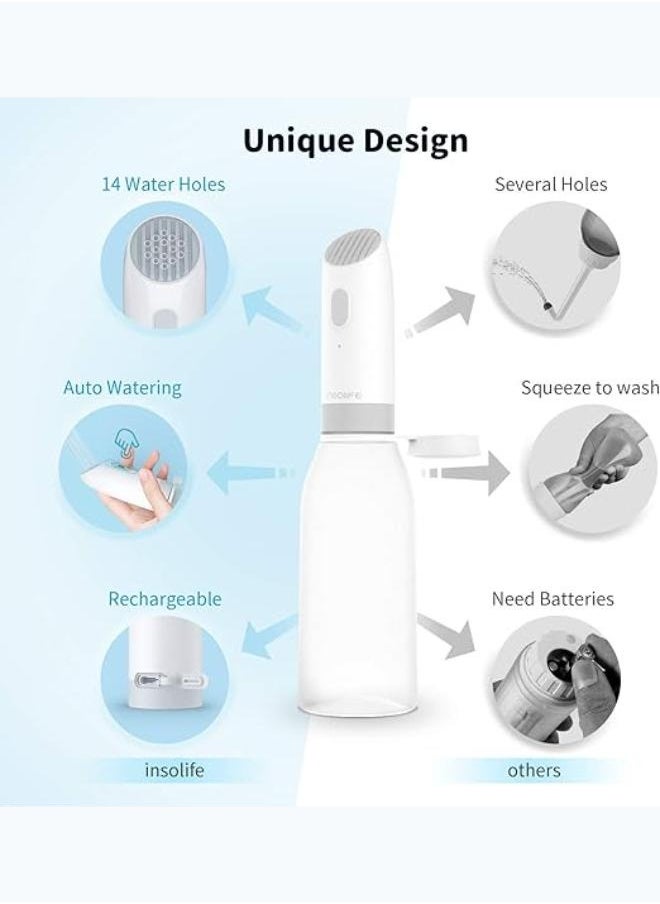 Portable Electric Bidet with 400ml water bottle- Premium Travel Shattaf, Handheld Sprayer for Personal Hygiene - Ideal for Home, Office & Outdoor Use