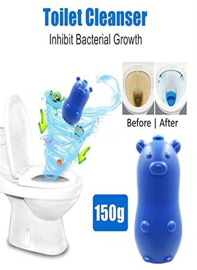 Toilet Auto Cleaner Blue Bear, Automatic Disinfectant Toilet Flush Liquid ,Cartoon Shaped Blue Bear Toilet Tank (Pack Of 1)