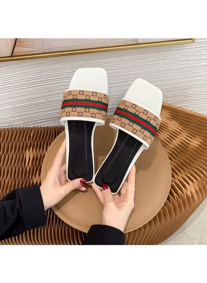 Ladies Party Simple PU Slippers Summer Women Casual Slippers Flat Light Weight