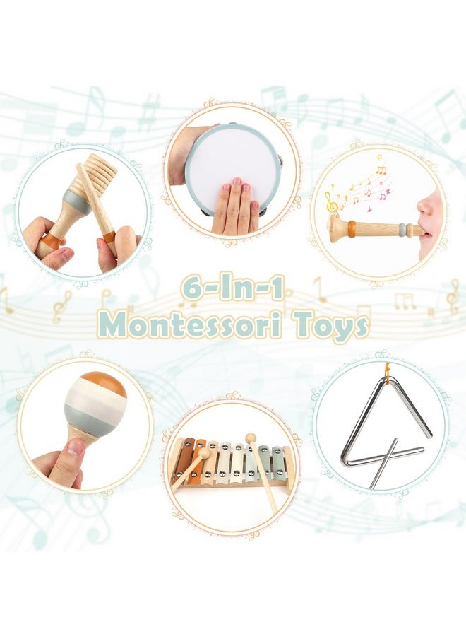 Montessori Toys For 1 Year Old Girls Gifts, Baby Musical Instruments For Toddlers 1-3, Musical Toys For Babies 6-12-18 Months With Boho Xylophone/Drum, Christmas Birthday Gifts For One Year Old Boy