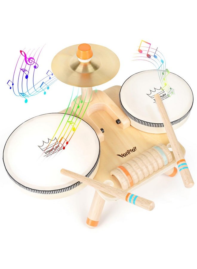 Montessori Toys For 1 Year Old Girls Gifts, Baby Drum Set For Toddlers 1-3, Wooden Musical Toys Babies 6-12-18 Months, Musical Instruments Toys For 1 2 Year Old Boys First Birthday Gifts