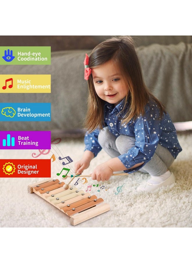 Xylophone, Baby Musical Instruments Montessori Musical Toys For Toddlers 1-3, Modern Boho Xylophone For Kids, Neutral Colors Percussion Instruments Set, Preschool Baby Musical Toys, Baby Gifts